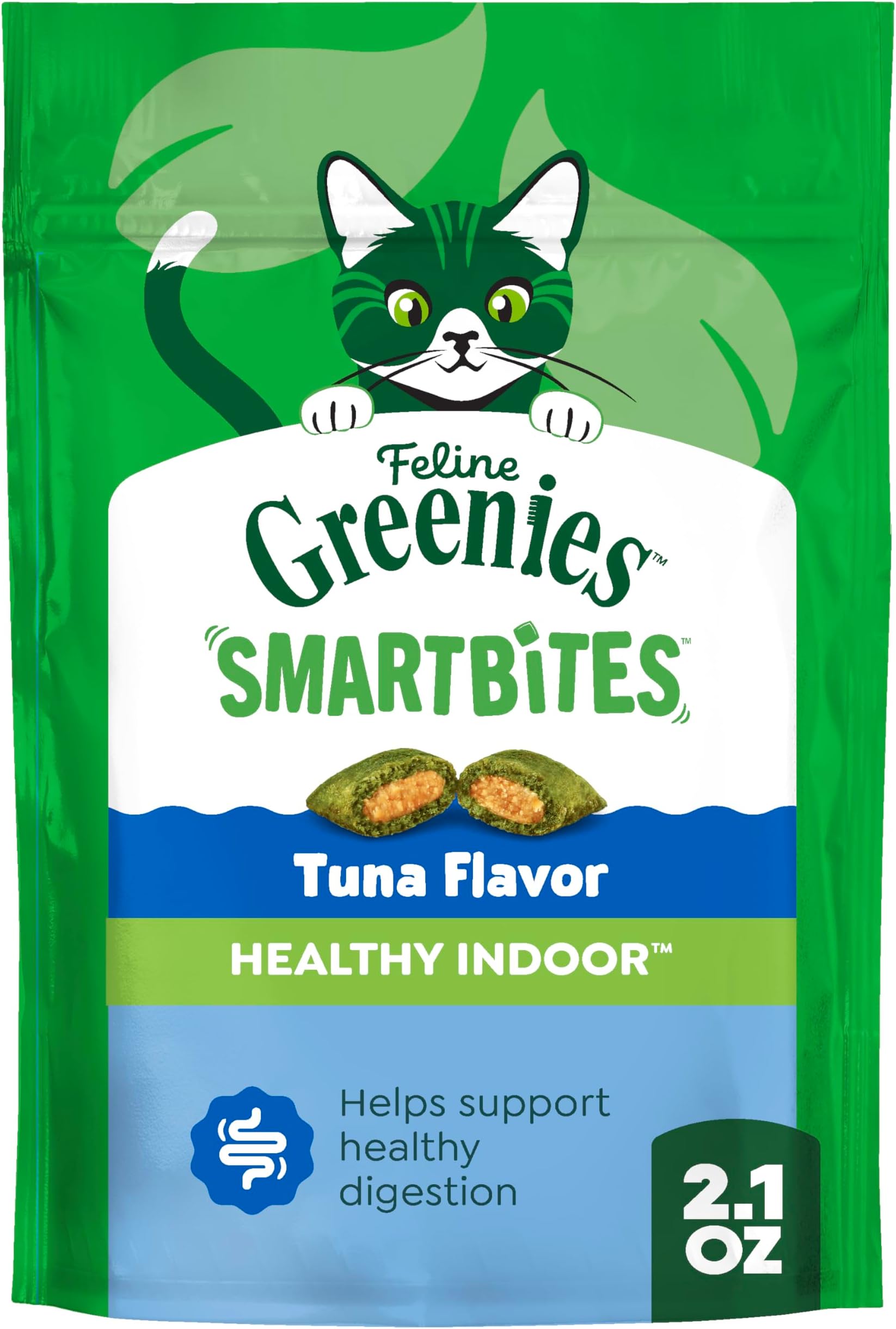 American Distribution & Mfg 10140G Feline Smartbites Cat Treats, Tuna, Hairball Control, 2.1-oz. - Quantity 1212