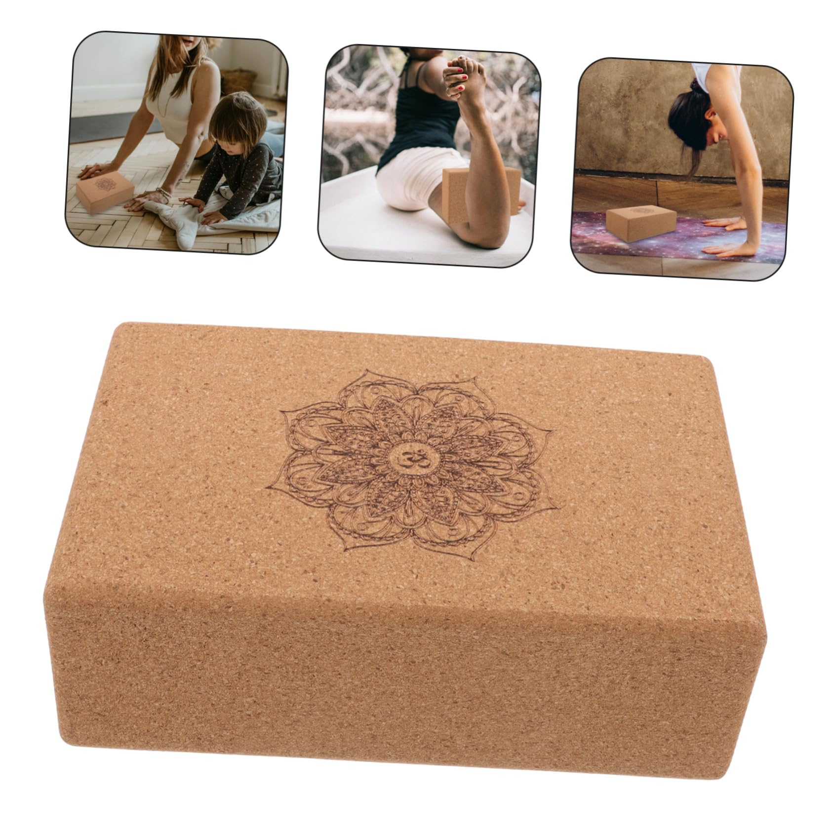Sosoport Yoga Trainingsblock Kork Hochdicht Kompakt Druckfest Yogablöcke für Pilates Frauen Training Entspannung