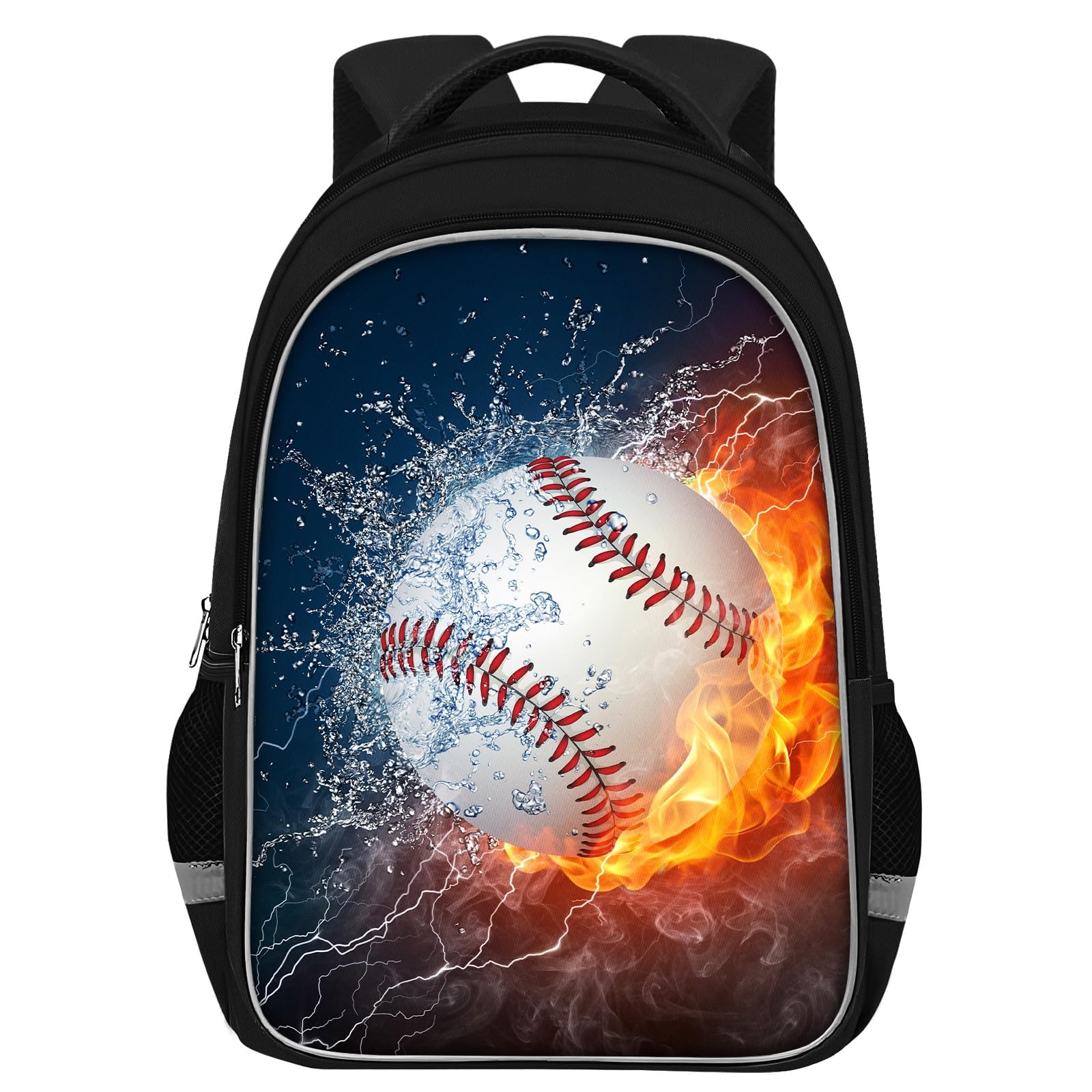 Fitvc School Backpack for Boys - Baseball Boys Backpack for Kids Children Elementary Middle School - 17 Inch Sport Bookbag Travel Back Pack for Ages 6