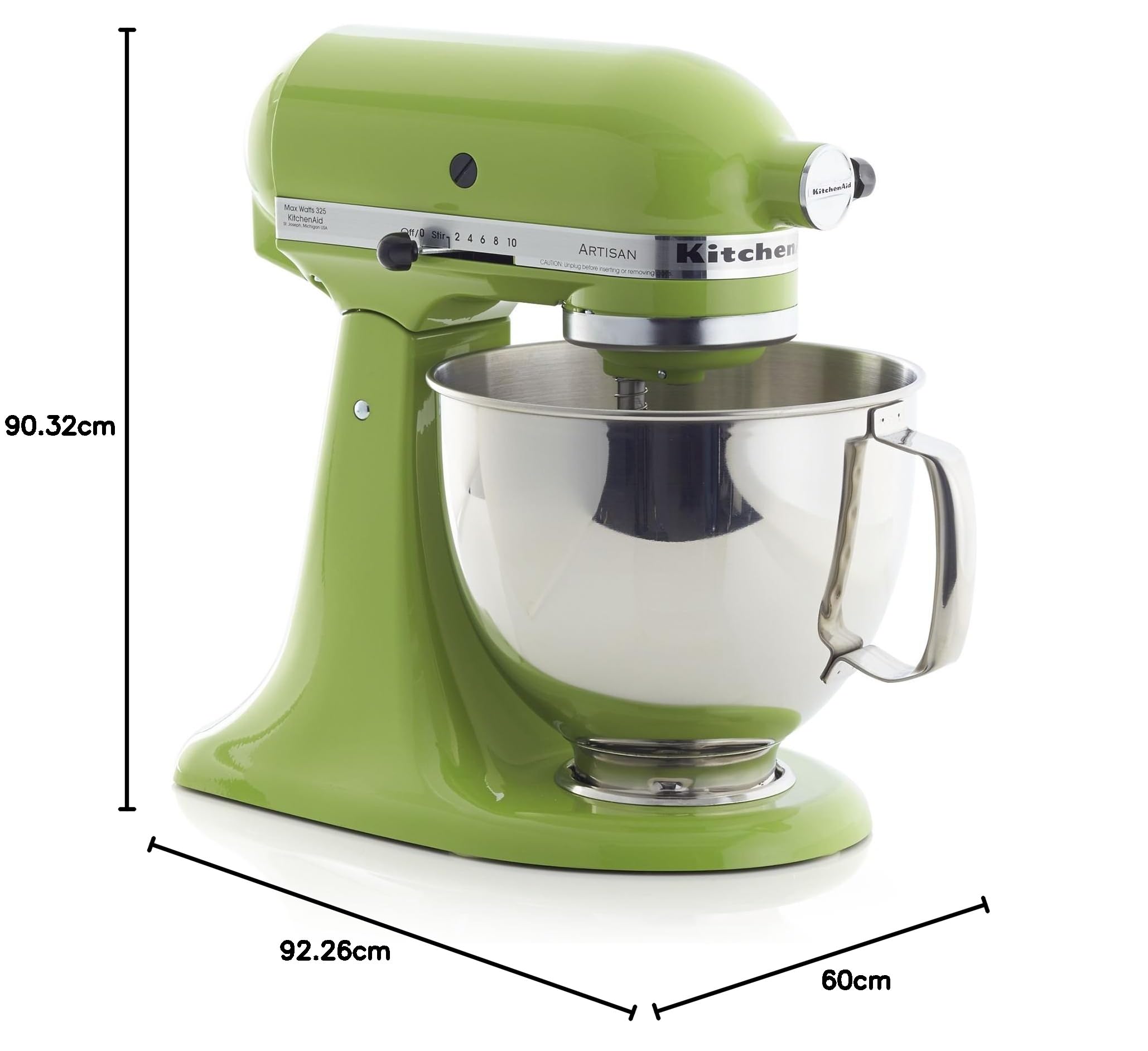 KitchenAid KSM150PSGA Stand Mixers, Stainless Steel, 325 W, Green