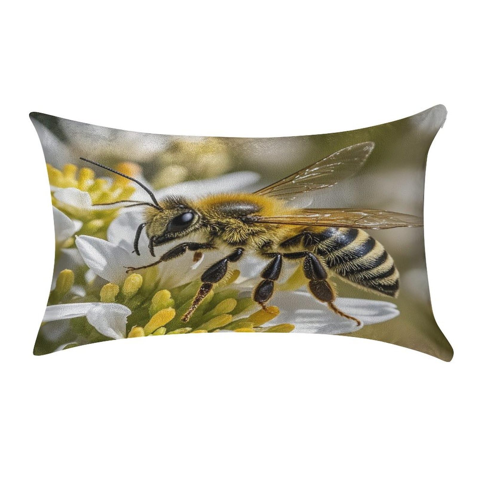 FekiLoot Honey Bee Pillow Covers Luxury Velvet Oblong Pillowcases Rectangular Throw Pillows Case Decorative Velvet Cushion Covers Ultra Soft Lumbar Pillow Shells 12 X 20 in