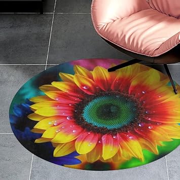 Rainbow SunflowerBath Mat Non-Slip Bathroom Rug Absorbent Shower Mats Quick Dry Floor Rugs for Door Entrance