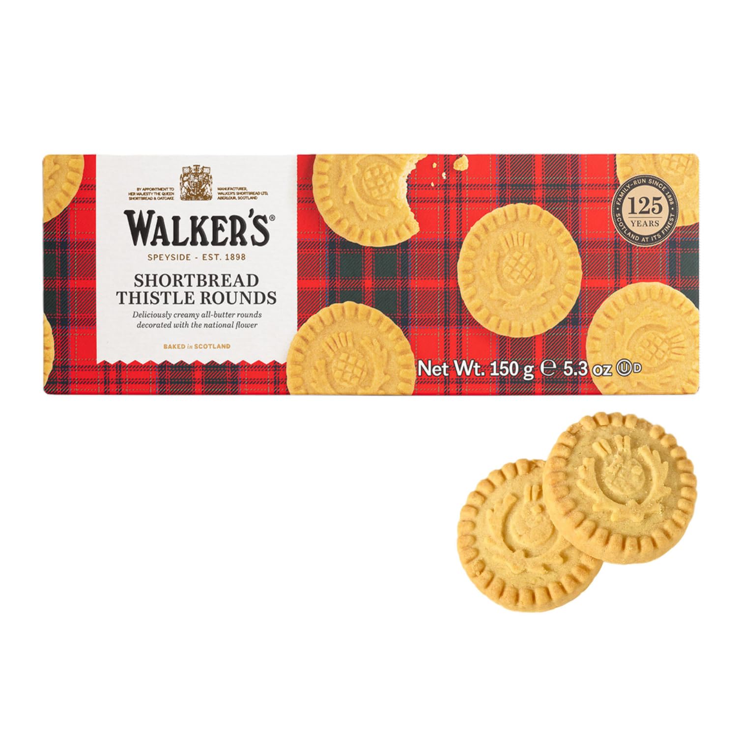 Walkers | Biscotti Rotondi Scozzesi | Biscotti Pasta Frolla Burro e Sale - 12 Astucci | Puro Burro Frollini Inglesi Tradizionali