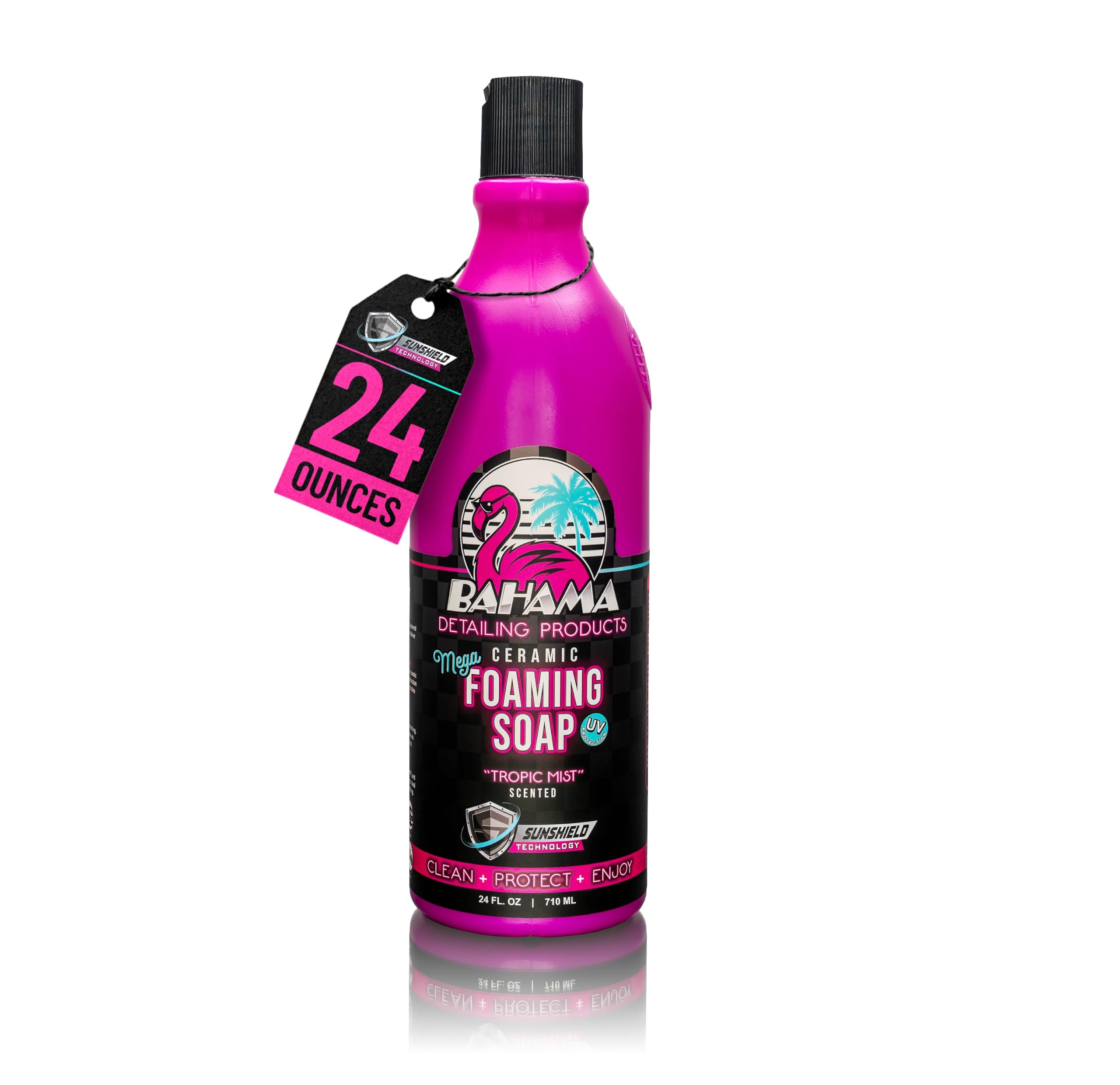 Bahama Detailing Ceramic Exterior Car Wash – SiO2-Infused Car Shampoo for Deep Shine, Concentrated to use in cannon or bucket, Streak-Free Foam Soap, Paint Safe Formula for Cars, Trucks &amp; SUVs