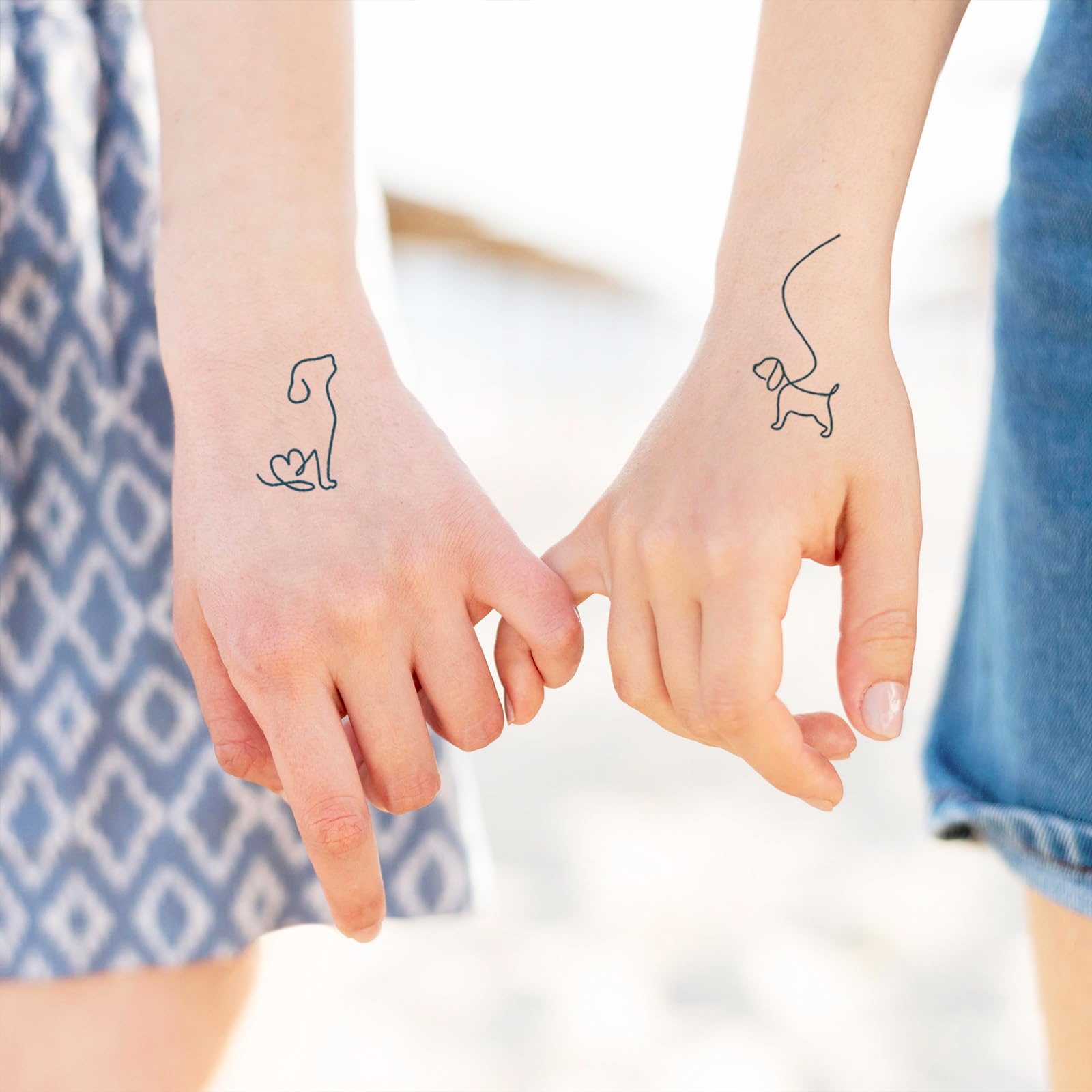 3 Bögen Temporäre Tattoos 2 Wochen Haltbar - Minimalistische Fake Tattoos mit One-Line-Art - Klebetattoos Erwachsene Langanhaltend - Fineline Tattoos zum Aufkleben für Männer & Frauen