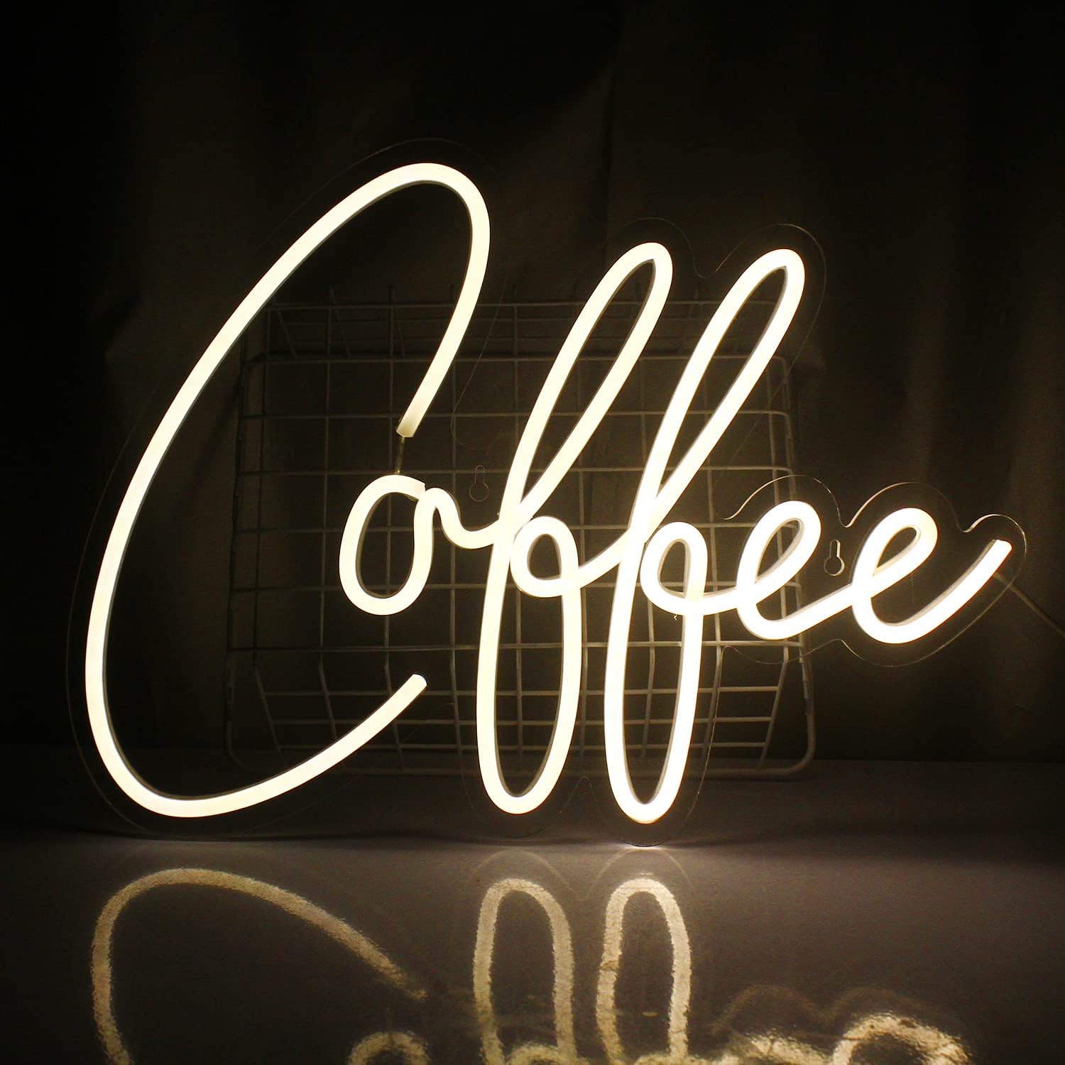 Wanxing - LED Neon Light Cafe Sign Neon Letters for Cafe, Bar, Club, Restaurant, Room Decoration (Warm White)