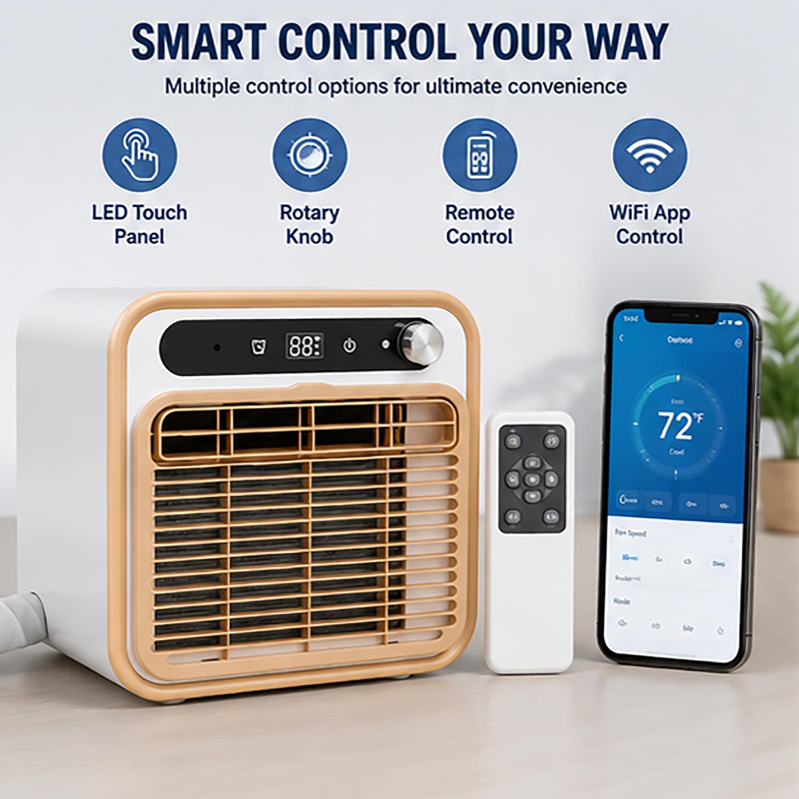 Przenośny klimatyzator Split, cichy klimatyzator kempingowy 5000 BTU z Wi-Fi i pilotem, timer 12-godzinny, lekkie chłodzenie bez węża do namiotu, kampera, przyczepy kempingowej