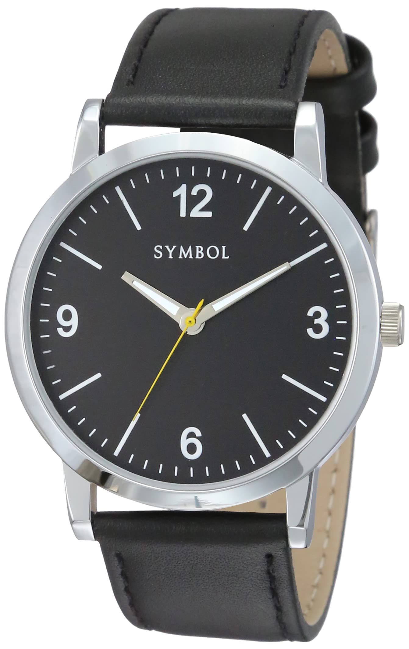 Amazon Brand - Symbol Men Leather Spring-Summer21 Analog Black Dial Watch-Az-Sym-Ss21B-20C, Band Color-Black (B09172Y2B9) Amazon Price History, Amazon Price Tracker