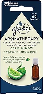 Glade Aromatherapy Essential Oils Duft-Diffuser Nachfüller, Calm Mind, Bergamotte + Zitronengras Aroma Diffuser, 17.4ml
