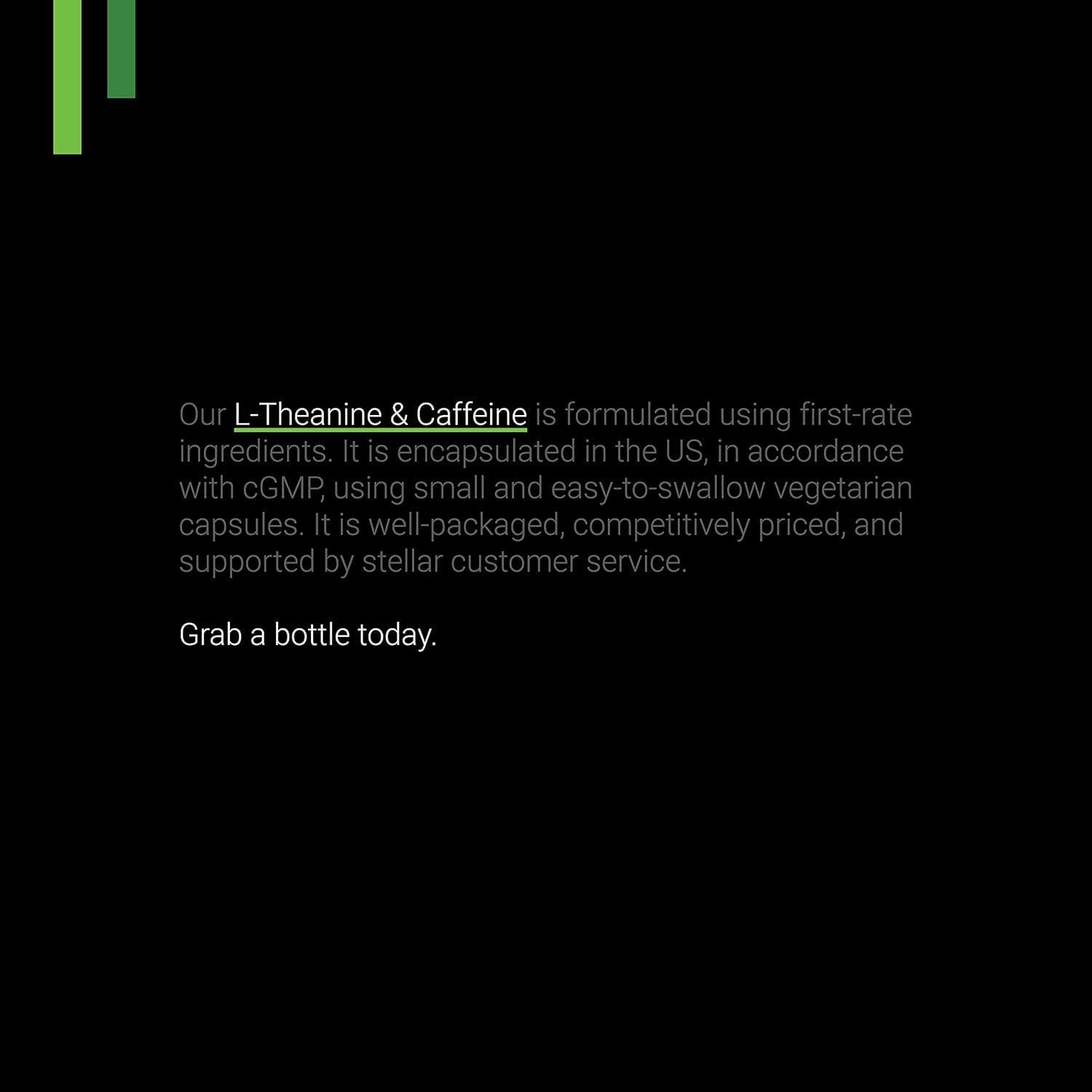SYMNUTRITION Caffeine 100mg, L-Theanine 200mg — 120 Count (V-Capsules) / 120 Servings: Manufactured in a cGMP-Registered Facility in USA; Vegan & Gluten Free - Image 6
