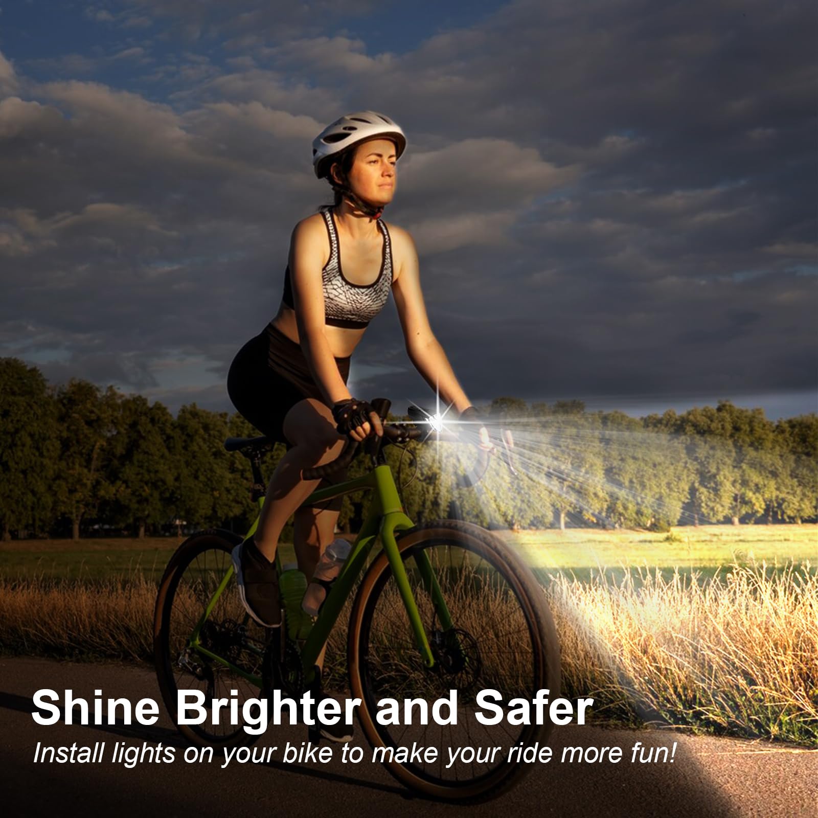 ANTELA Ciclismo Luci Bici Luce Led Anteriore della Bicicletta con Sensore Automatico, Super Luminoso Impermeabili Bici fari Ricaricabili USB C, per Bici Strada e Montagna, Sicurezza per Notte