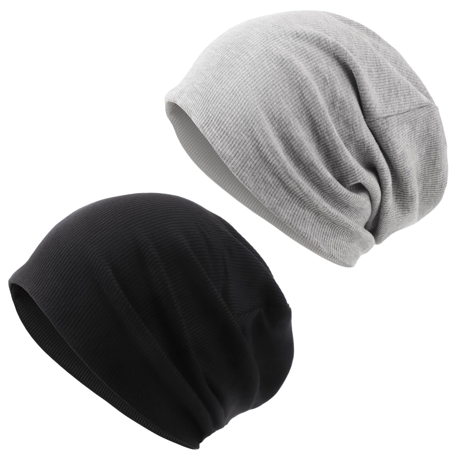 DRESHOW Slouchy Beanie Hat for Women Men Long Baggy Hip Hop Beanie Ski Skull Cap Chemo Headwear Solid Hipster Hat Elastic Sleeping Cap
