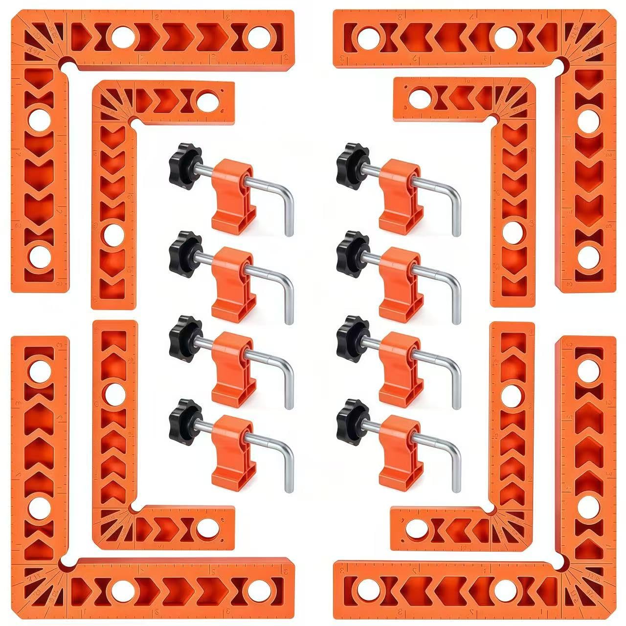 8PCS Corner Clamps for Woodwork, 3 & 4 Inch Right Angle Clamp