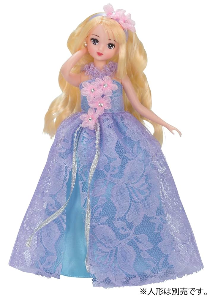 リカちゃん パープル レース ドレスワンピース パンプス セット リカちゃん パープル レース ドレスワンピース パンプス セット