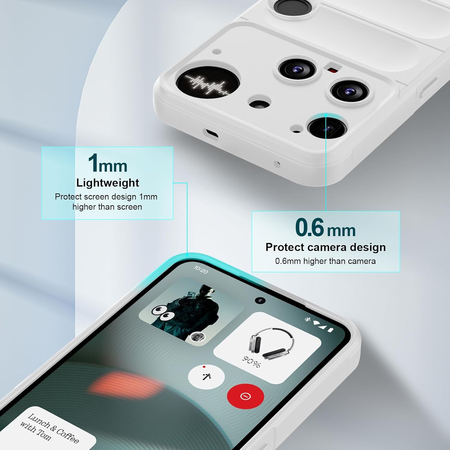 Silicone Case for Nothing Phone (3), Anti-Scratch Microfiber Lining, Shockproof Case with Camera Protection, White - Image 7