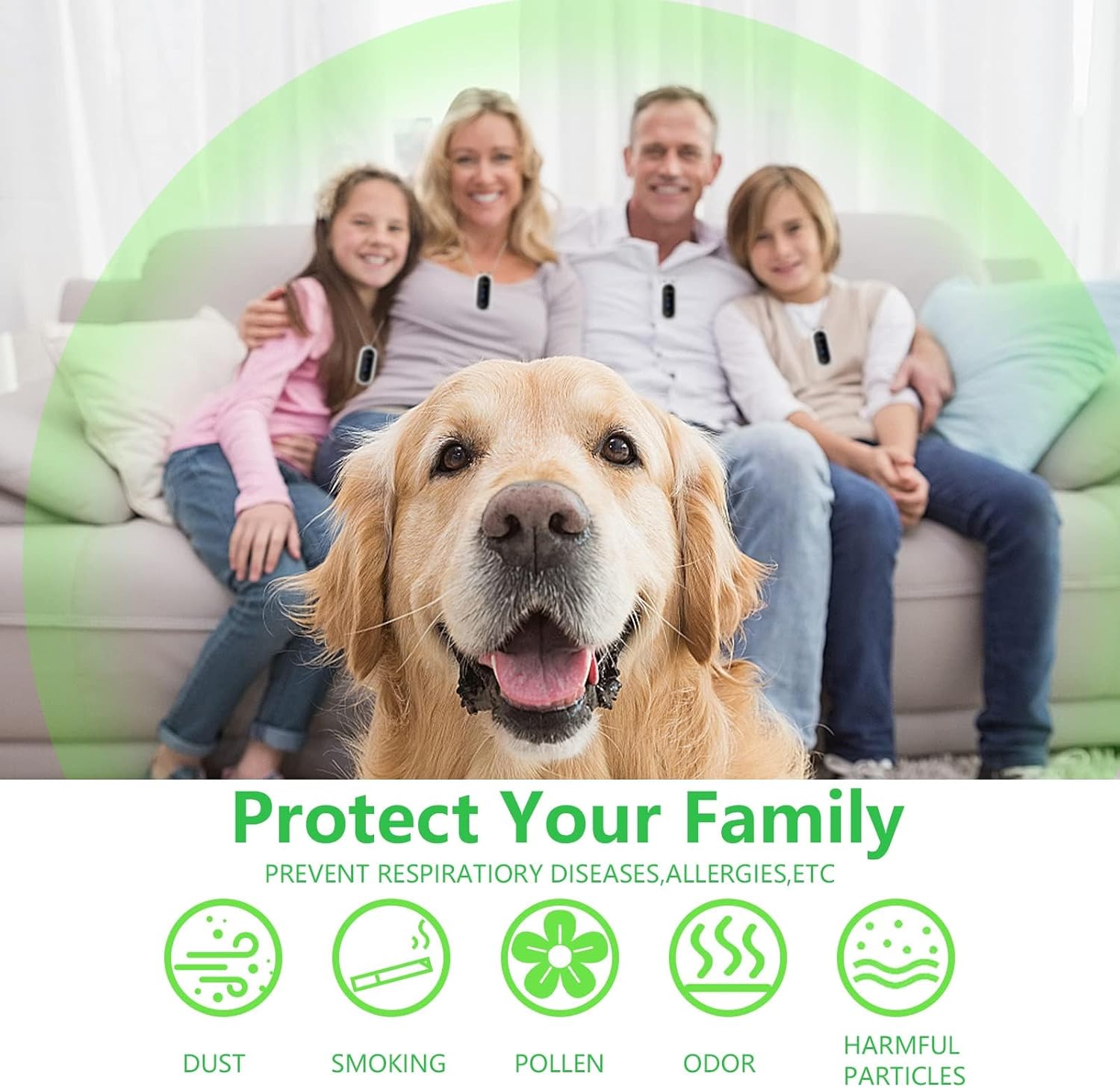 عقد منقي الهواء المحمول والشخصي من نالاكال، مولد مؤين سالب يمكن ارتداؤه، منظف هواء للمنزل والسفر للبالغين والاطفال 2026 - view 3