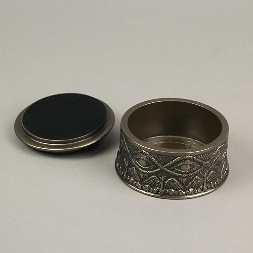 Miniatura 5 de Veronese Design 4 pulgadas Baphomet caja redonda de baratija final de bronce antiguo de la resina del molde en frío