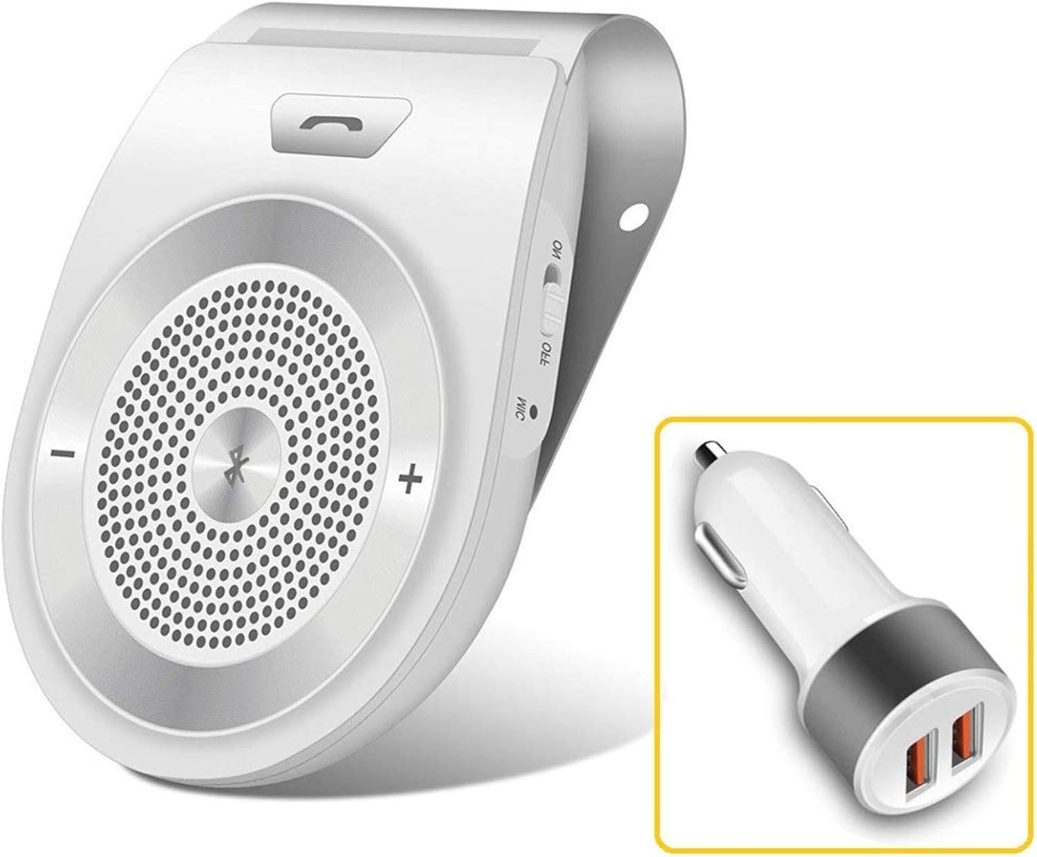 Aigital Bluetooth Car Kit Speakerphone Wireless AUTO POWER ON Handsfree