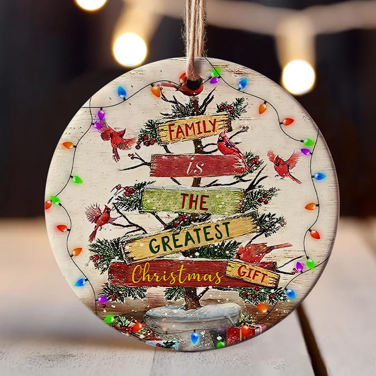 2025 Christmas Ornament - Cardinal is The Greatest Ceramic Ornament – Celebrating Family This Christmas Ornament, Gift for Family, Friends - Image 8