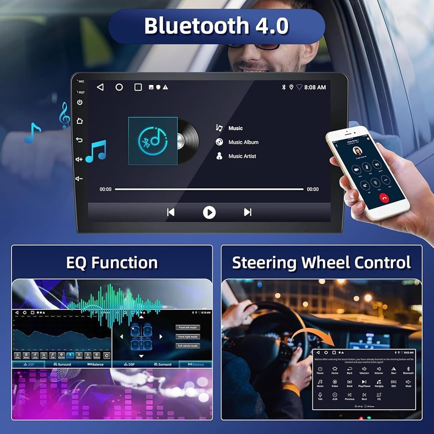 Upgrade Car Stereo for Ford F150 2004-2008 F250 F350 F450 2008-2016 Expedition Focus Fusion w/Wireless Carplay Android Auto, 10 inch IPS Touch Screen Double Din Car Radio Head Unit GPS Navi/WiFi/DSP