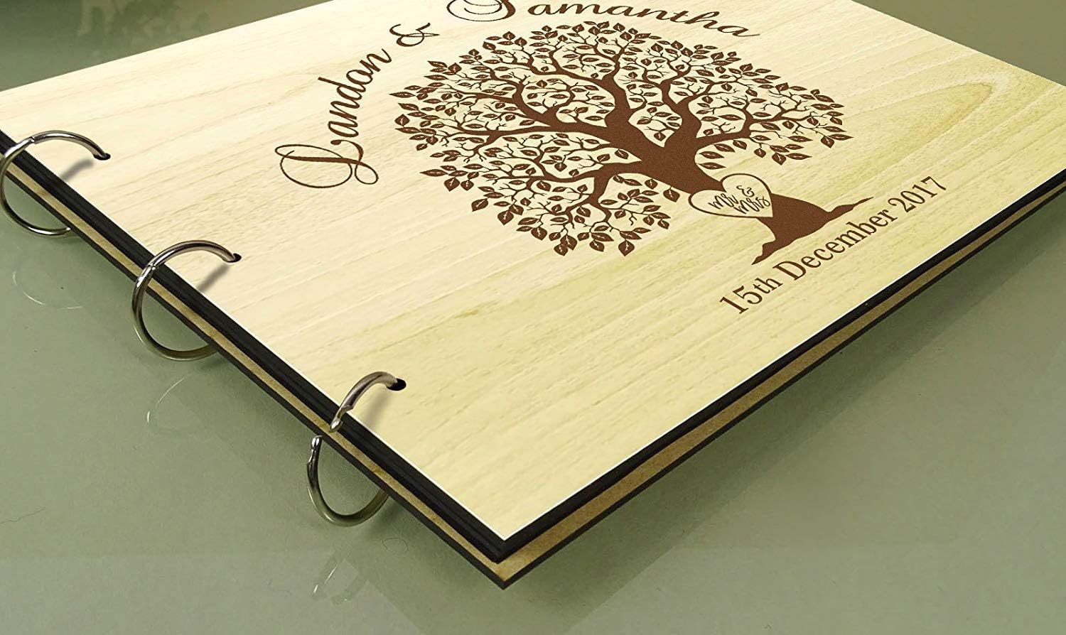 Darling Souvenir Mr and Mrs Personalized Name and Date Wedding Tree Guest Book Photo Albums Scrapbook