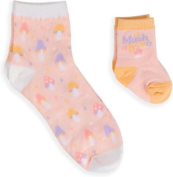 JuJuBe x Studio Oh! Baby Essentials Mama & Me Matching Socks - Mom & Baby Set, Ankle Socks for Infants 3-12 Months and Adult