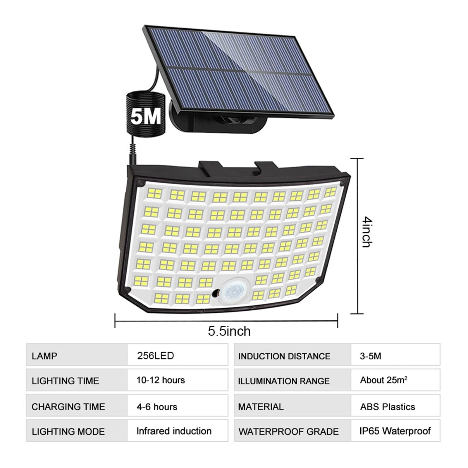 Lampy solarne zewnętrzne, 256 LED Solar Light Super Bright Flood Lights With Remote IP65 Wodoodporna lampa ścienna 3 tryby do dekoracji ogrodu