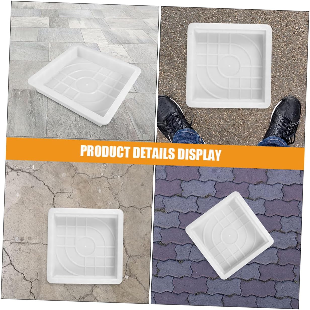 3pcs Spanish Cement Brick Mold Plastic Path Maker Mold for DIY Concrete Paving Reusable Sidewalk Garden Walkway Molds for Stunning