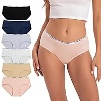 INNERSY Slip Cotone Donna Culotte Vita Media Intimo Sexy Mutandine Sportivo Pacco da 6 (XL)