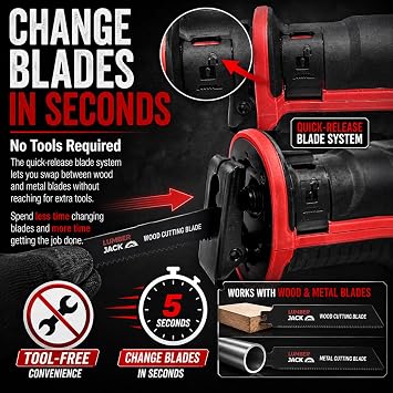 Lumberjack 1200W Reciprocating Saw Electric Saw for Wood & Metal 230V Power