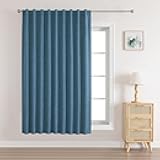 Custom 100% Blackout Long Drapes for Bedroom Living Room Blackout Darkening Curtain Thermal Insulated Back tab Rod Pocket 1 Panel(Sky Blue,Custom Size)