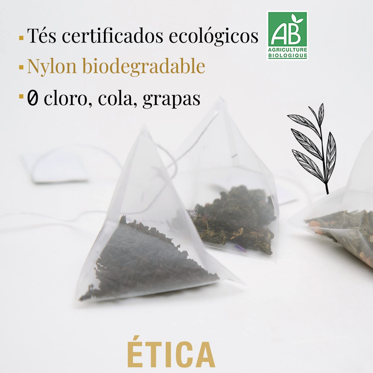 ORIGEENS TE ORGANICO Caja té Orgánico Surtido premium 6 sabores Caja Regalo 48 bolsitas piramidales
