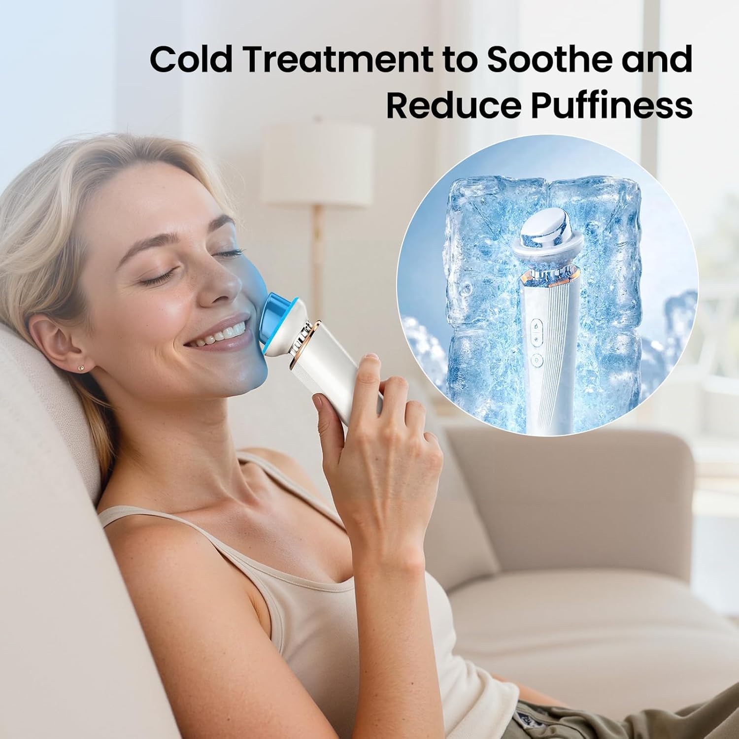 Radiant Renewal Skincare Wand – HD-44 Face & Eye Massager for Depuffing, Dark Circles, and Glowing Skin | Heat & Cooling Therapy, Facial Roller, Eye Care Tool for Women