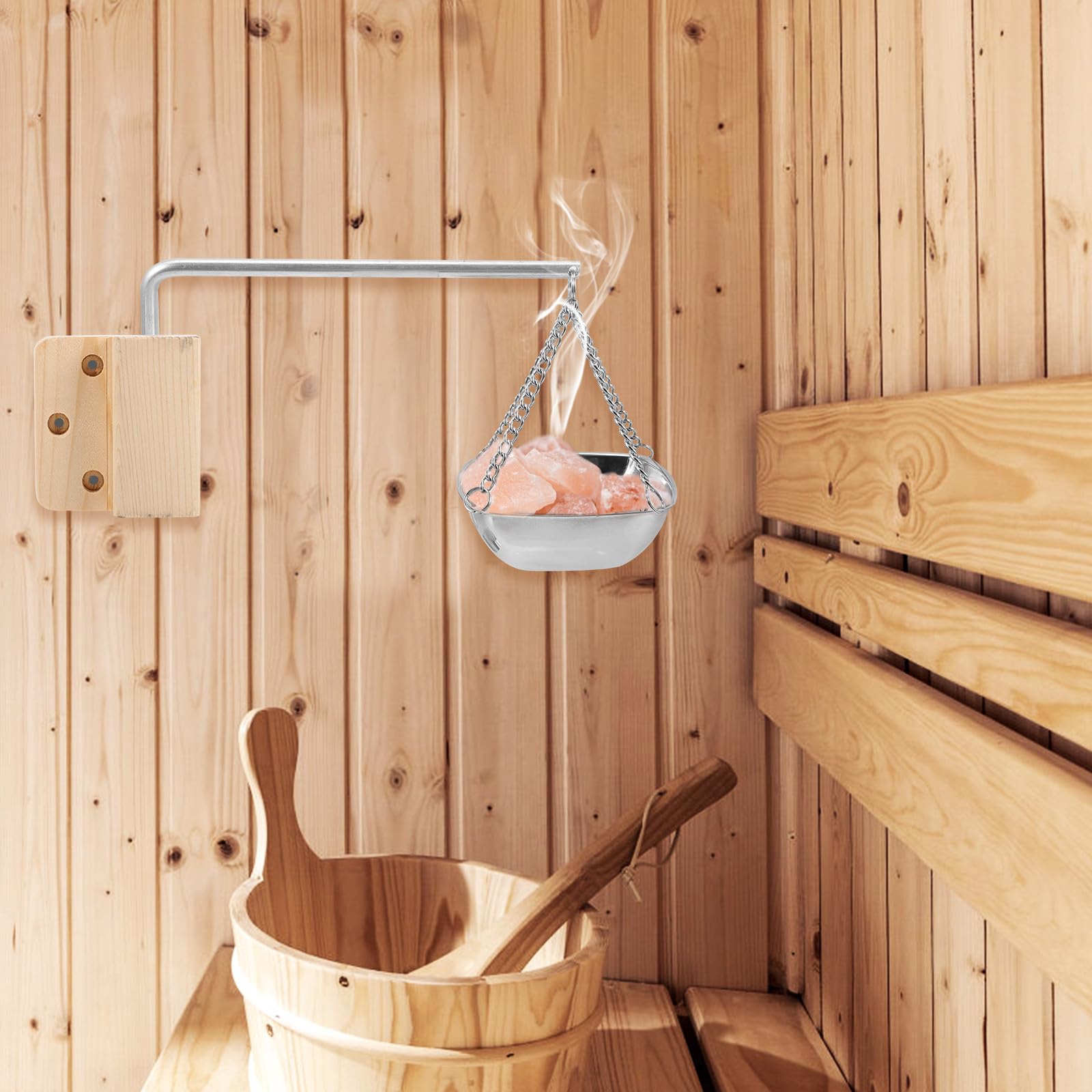 Cuenco Aromático Redondo de Acero Inoxidable para Sauna, Diseño Innovador