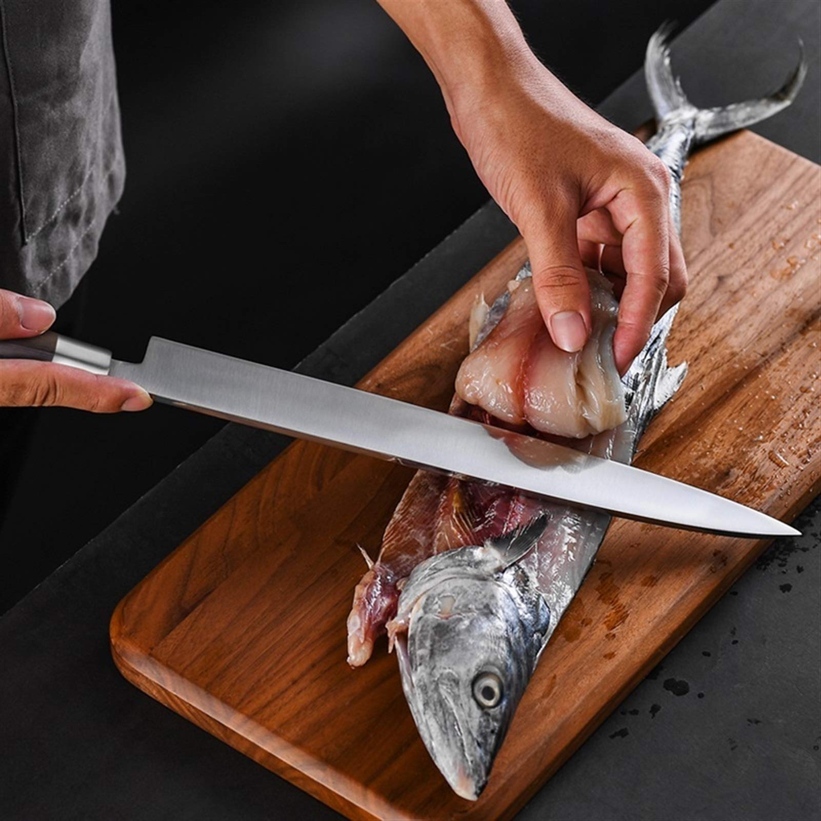 Japanisches Sushi-Messer 1.4116 Stahlküche Chefmesser Lachs Fischfilet Kleaver Sashimi Messer Chefs Messer (Color : 10 inch)