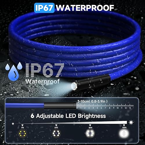 Miniatura 5 de Oiiwak Cámara de inspección boroscopio digital HD cámara de endoscopio industrial de 0217in cámara de serpiente de drenaje impermeable 1080P