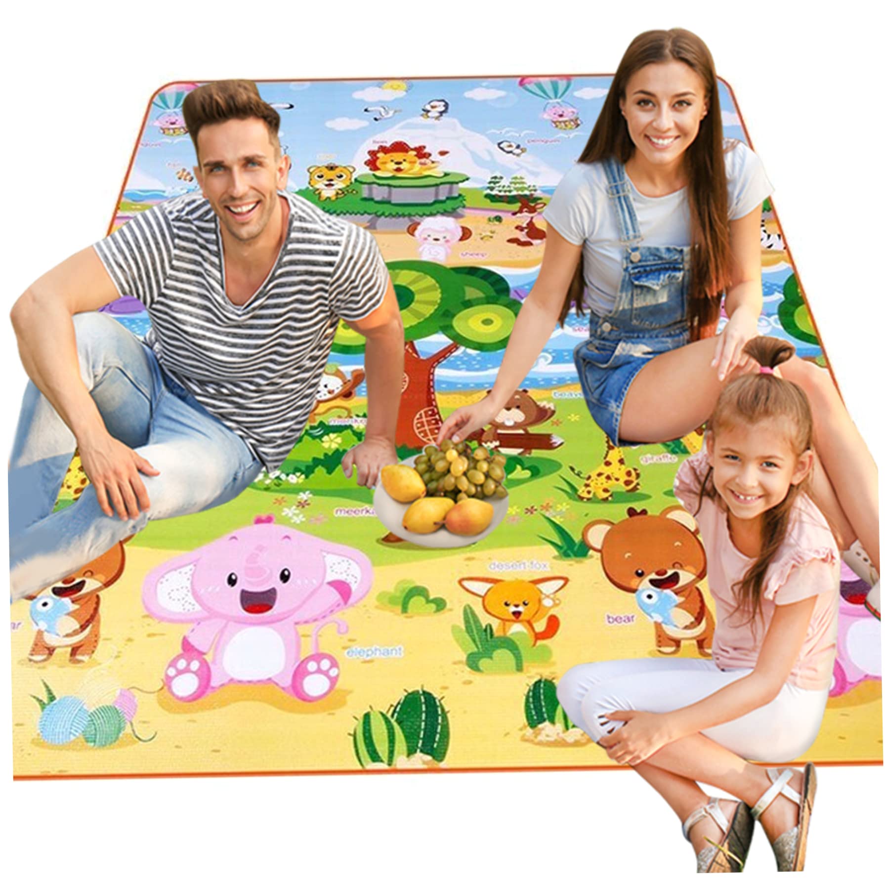 Mat de pique-nique Mat à rampe de création du tapis imperméable épaissis en extérieur tapis de pique-nique Mat de sol Animal Kingdom 200 * 180cm.