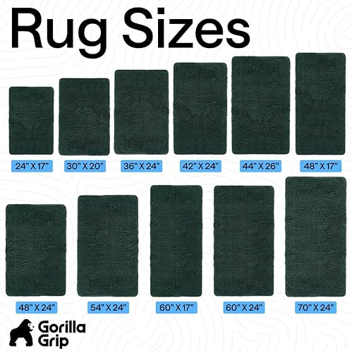 Miniatura 9 de GORILLA GRIP Alfombra de Baño 44x26, Chenilla Suave Absorbente, Tapetes de Microfibra de Secado Rápido, Respaldo de Goma Lavables Alfombras de Ducha