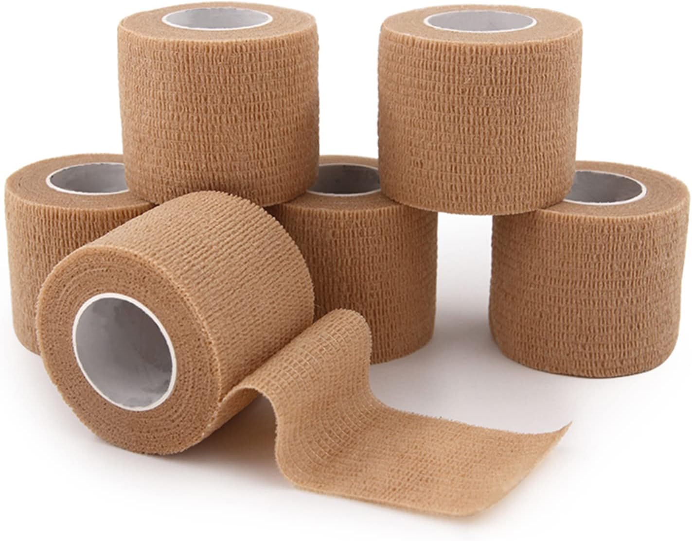 Delyeho Self Adhesive Cohesive Bandage Wrap Beige 6 Count 2