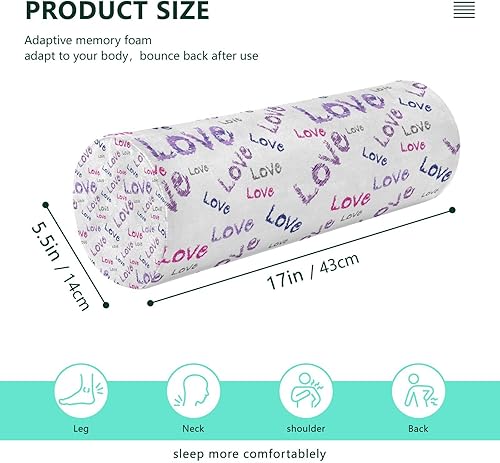 Miniatura 3 de Kigai Almohada cervical para aliviar el dolor de cuello, día de San Valentín, rollo de cuello de espuma viscoelástica, almohada redonda para