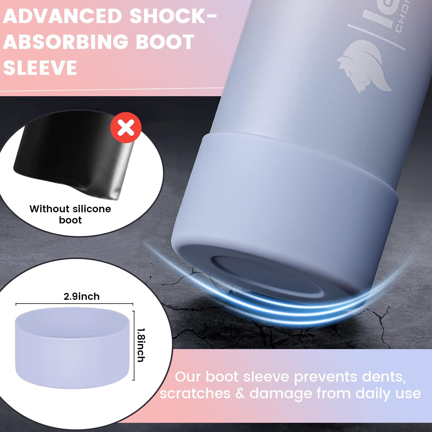 Lexlion Sport Water Bottle 22 Oz - 2 Lids (Straw lid with 2 straws) Leakproof- Triple Walled Insulated Stainless Steel, Gym Outdoor Sport Home Office, Wide Mouth, Silicone Sleeve, Metal Mug gallon - Image 5