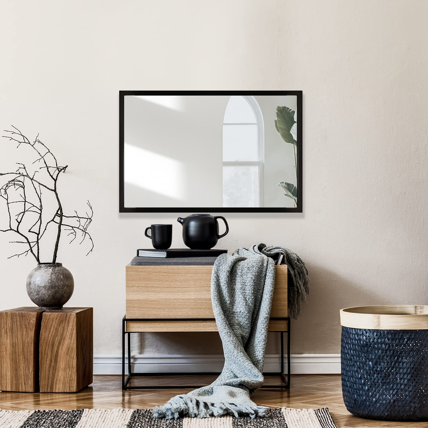 Snapklik.com : 20 X 30 Inch Rectangle Wall Mirror, Metal Frame ...