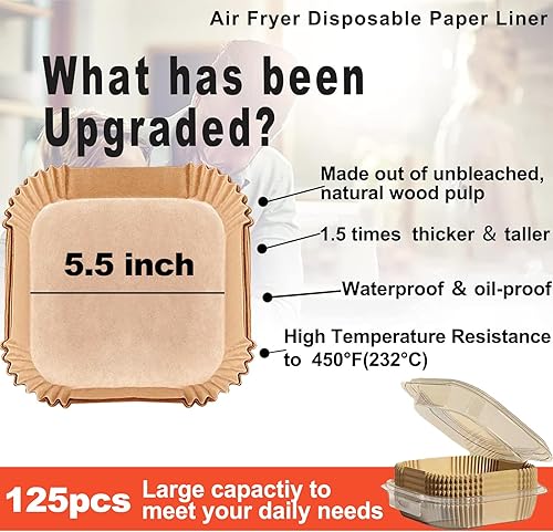 Miniatura 2 de Forros pequeños para freidora de aire, mini forros para freidora de aire, forros para freidora de aire de 2, 2.1, 2.6, 3 cuartos de galón, forros