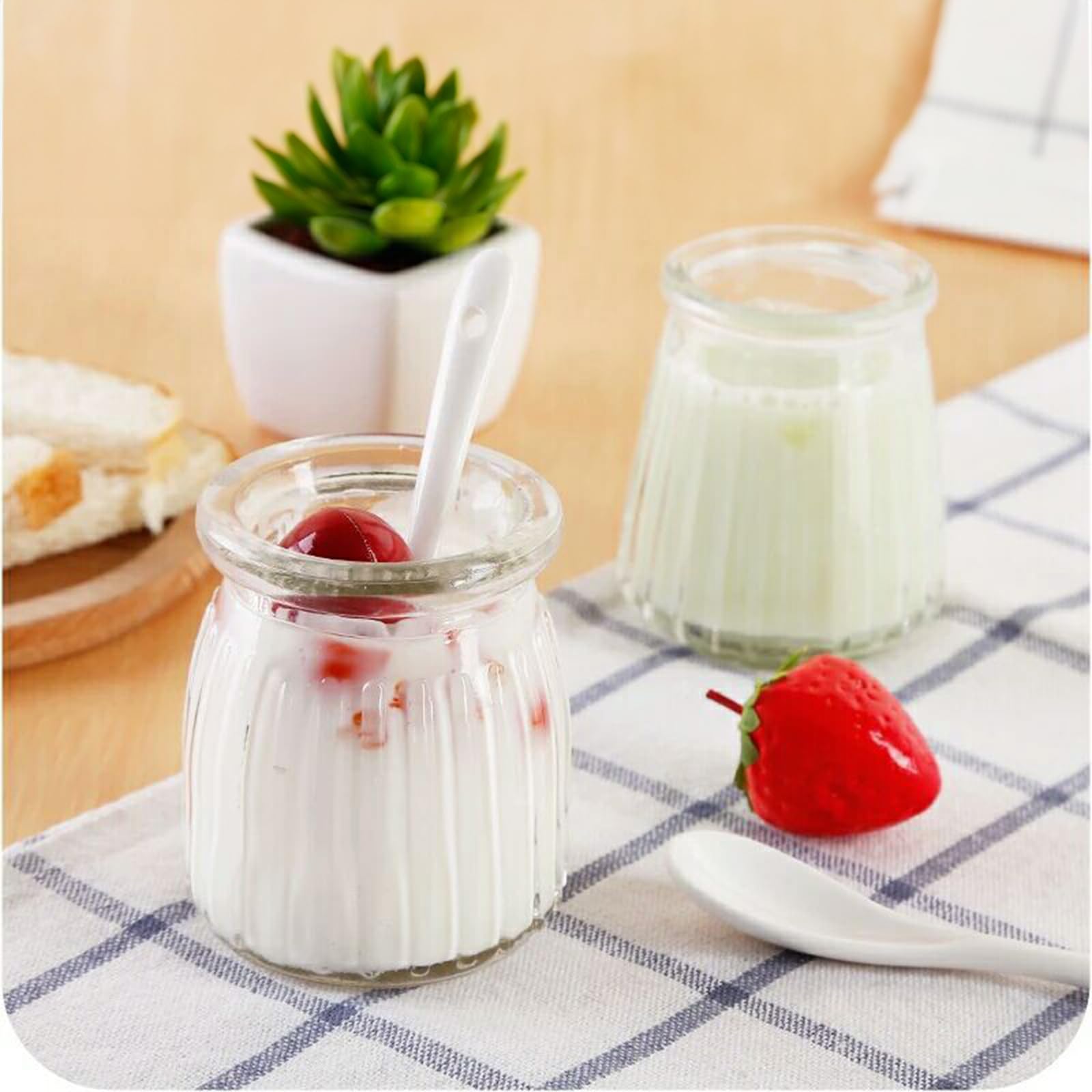 Pots Verre 200ml Kiswleon Lot De 24 Pots En Verre Borosilicate 200ml Avec Couvercles - Pots à Yaourt, Confiture, Dessert - Avec étiquettes Et Ficelle Pot Yaourt Seb