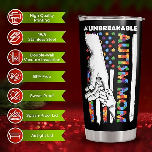 Miniatura 6 de 34HD Regalos para mamá, vaso con tapa de acero inoxidable de 20 onzas, taza de café para mamá, taza de café para mamá, regalos de conciencia sobre