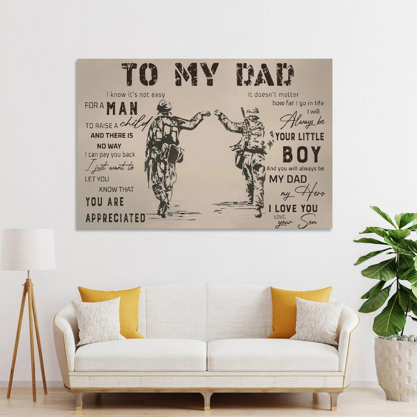 Junmoney to My Dad Gift from Son Wall Art Print 24x36inch(60x90cm), for Corridors, Hallways Or Apartment Entries, Wall Decor to Refresh Empty Corners
