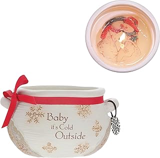 Pavilion Gift Company - Baby It’s Cold Outside - 9 ounce Surprise Hidden Message Natural Soy Wax Candle, Winter Snow Scented, Holiday Candle, Christmas Gifts for Women, 1 Count (Pack of 1), 5” x 2.75”