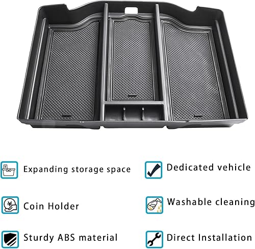 Miniatura 3 de EDBETOS Organizador de consola central completo compatible con Dodge RAM 2019-2023 2024 1500 2500 3500 accesorios, bandeja de inserción de material