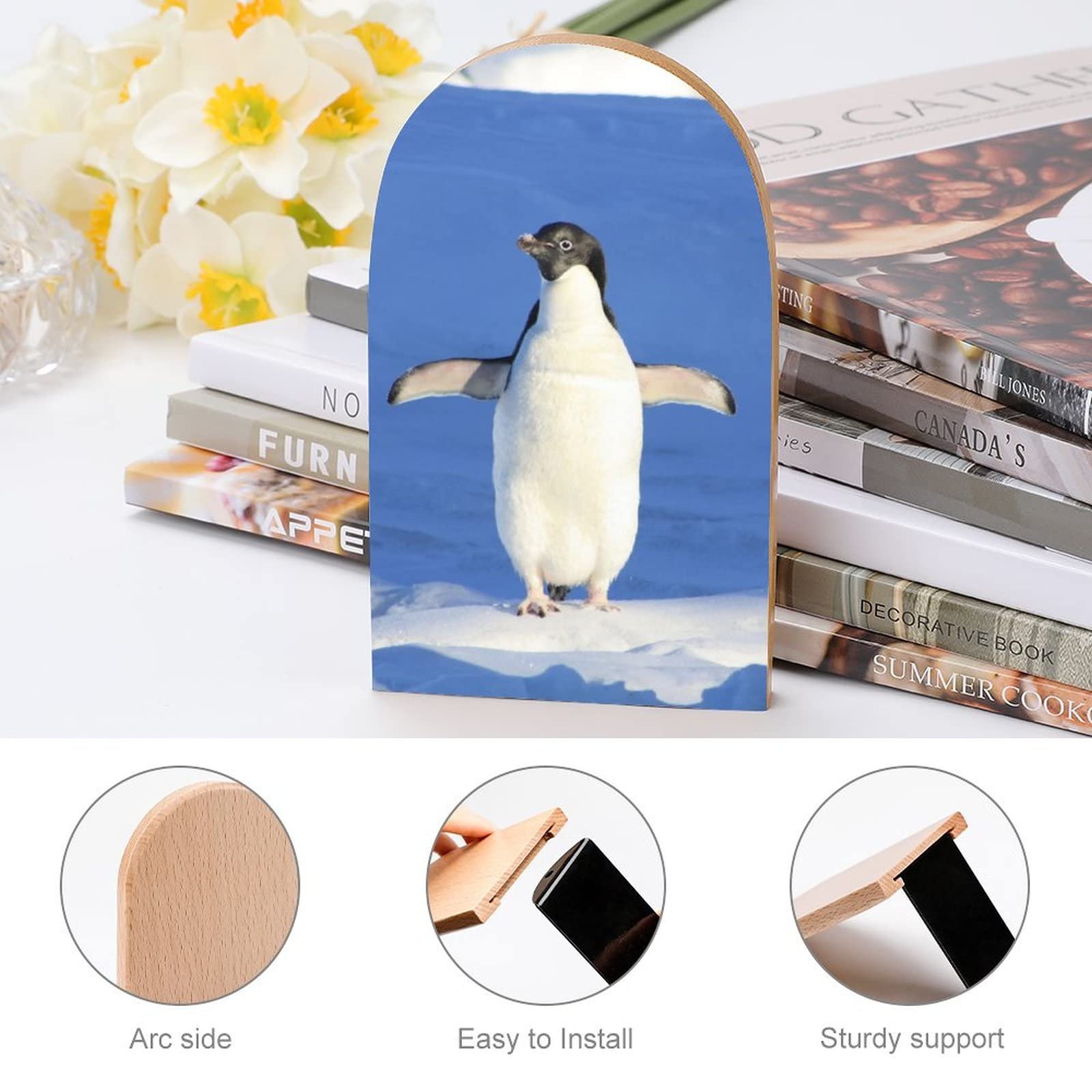 ペンギンブックスタンド Amazon.co.jp: ペンギン ブックエンド 棚用 木製ブックスタンド