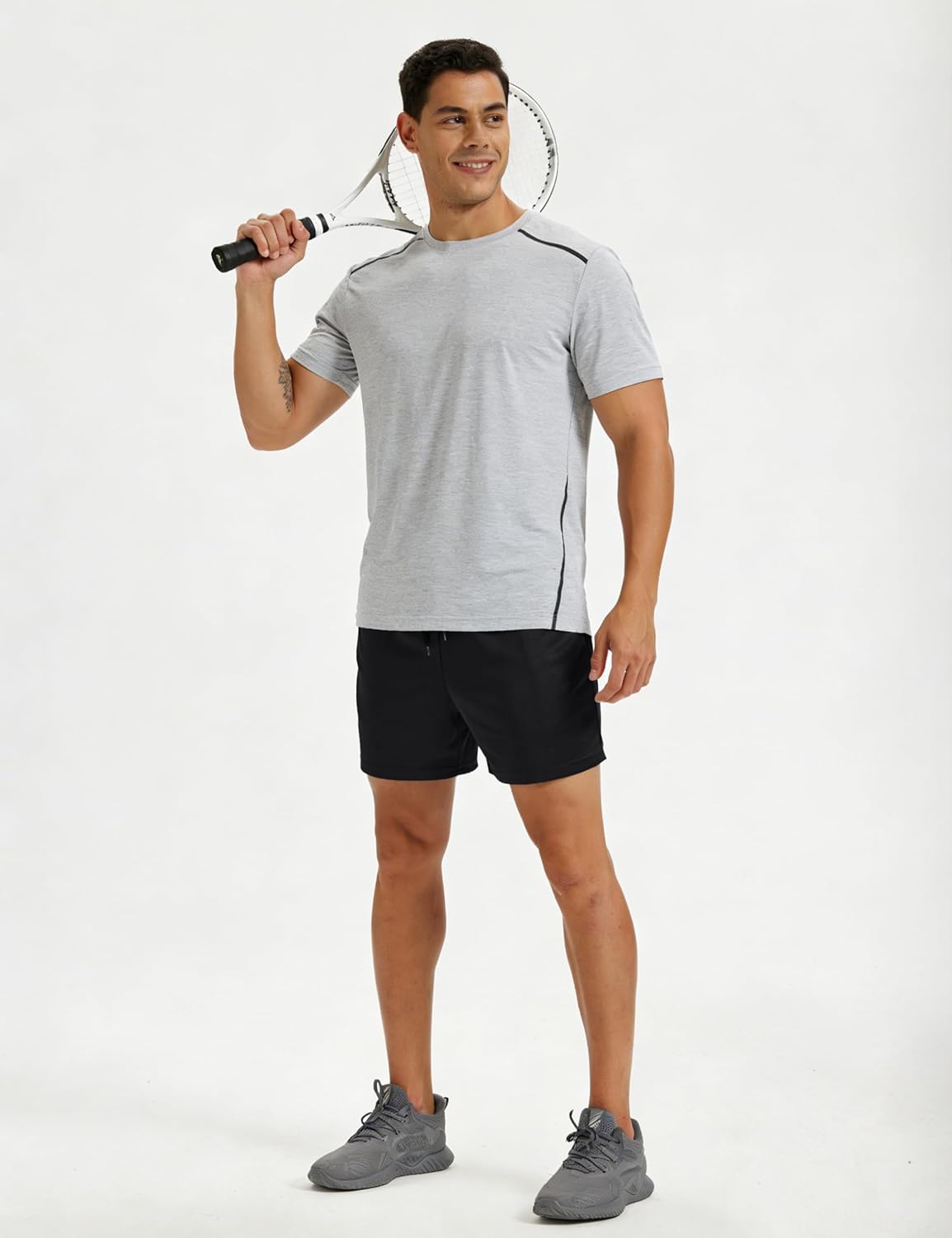 MAGCOMSEN Men's 5" Athletic Running Shorts Quick Dry Lightweight Linerless Mesh Workout Gym Active Shorts with Pockets - Image 3